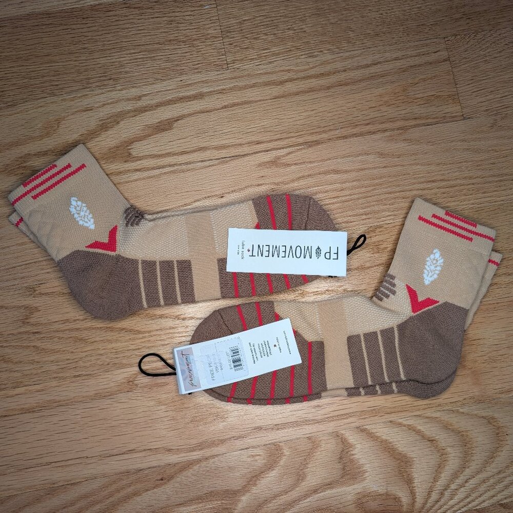 NWT FP Movement by Free People Socks Brown Pink